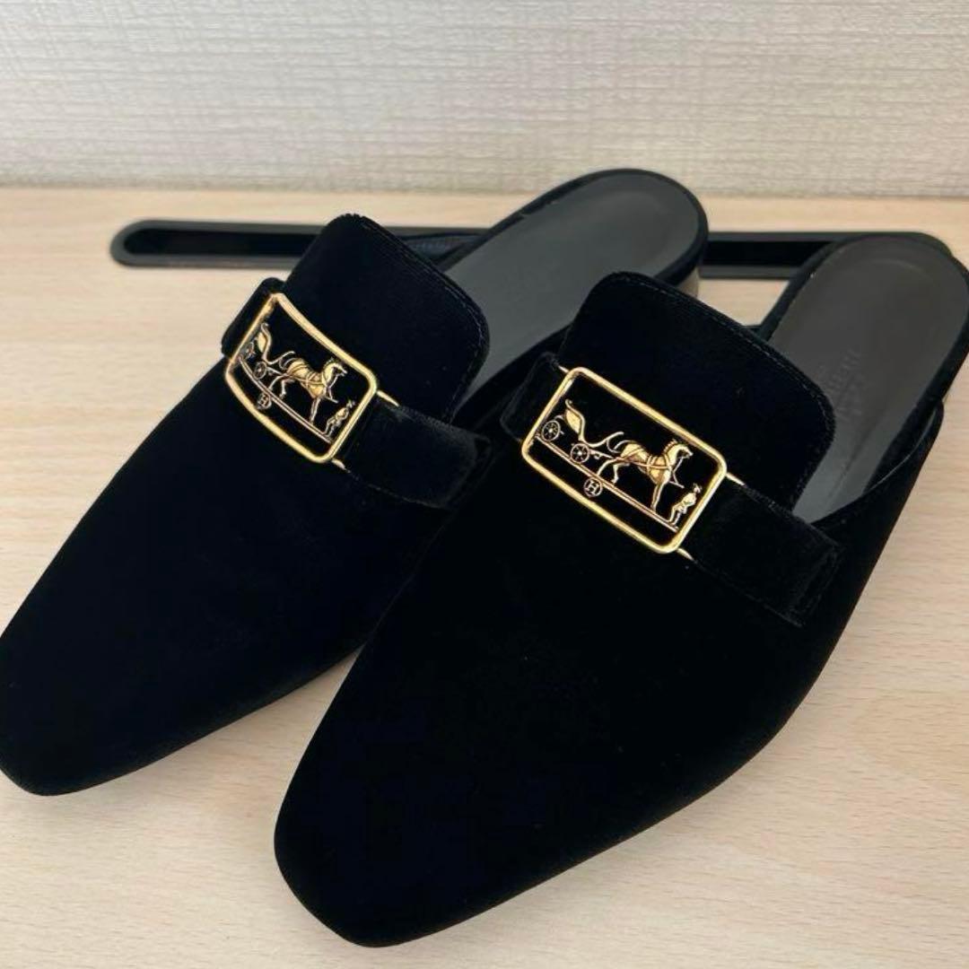 エルメス ミュール スエード 37