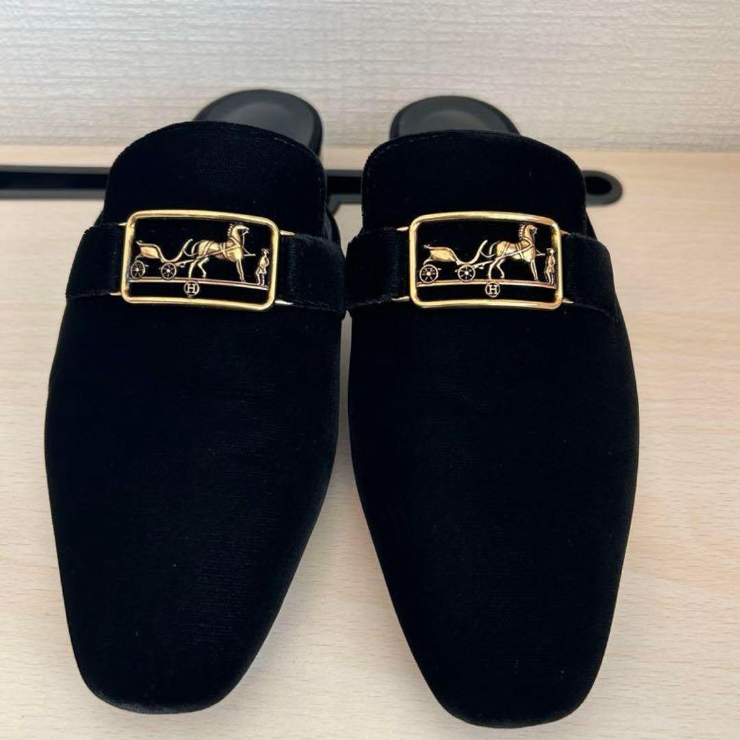 エルメス ミュール スエード 37