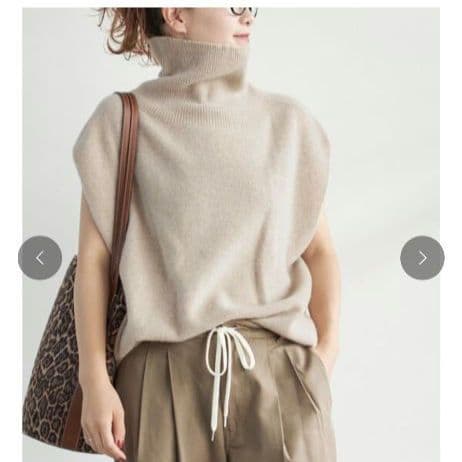 スピックアンドスパン　オフタートルニットベスト