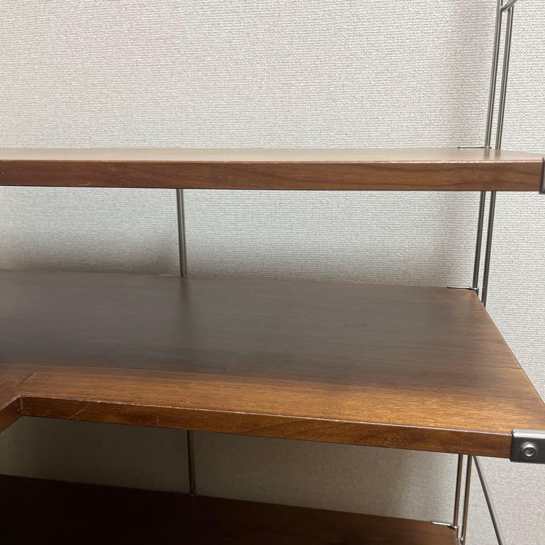 無印良品　ステンレスユニットシェルフ　コーナータイプ(ウォールナット材)セット