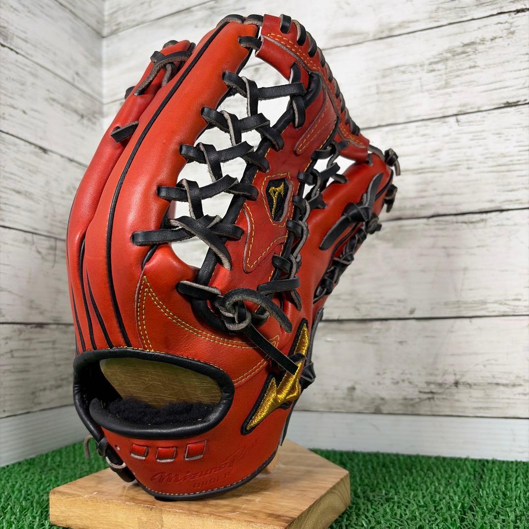 ヒデ 【湯もみ済み】ミズノプロオーダー　軟式外野 専用ケース付き