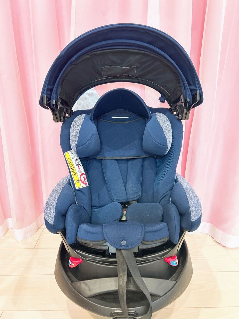 美品✨アップリカ フラディアグロウAC チャイルドシート シートベルト ネイビー