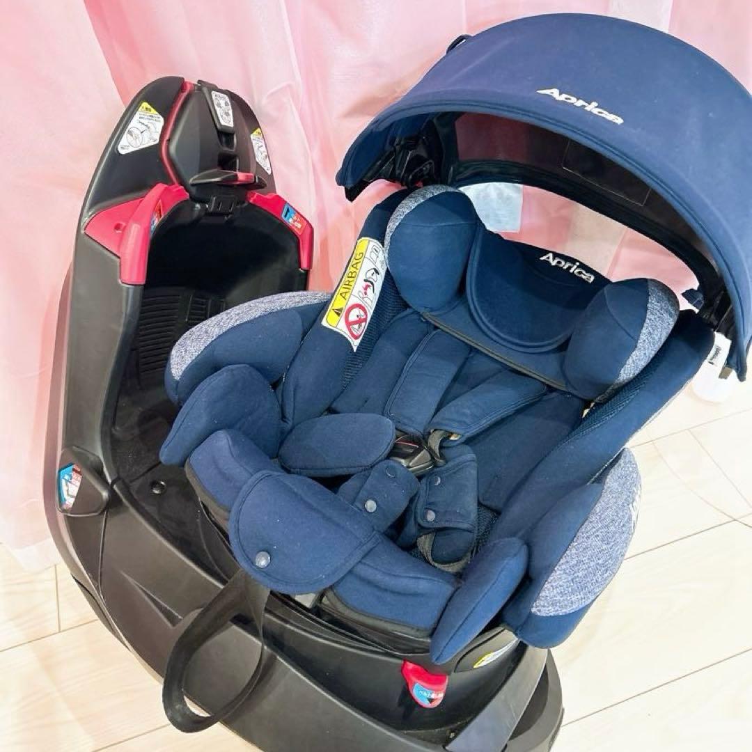 美品✨アップリカ フラディアグロウAC チャイルドシート シートベルト ネイビー