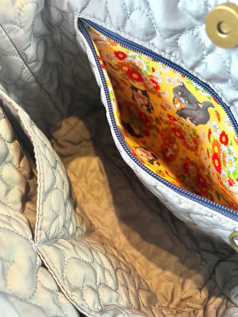 コヤンイサムチョン　フリンジデニム/スパンコールレースデニム　フリル持ち手バッグ