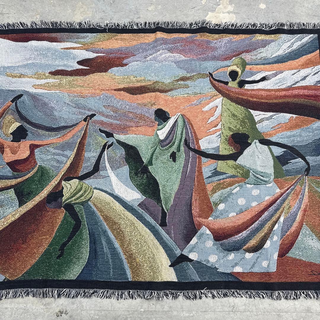 アート　マルチカバー　ソファーカバー　ヴィンテージラグ　125x172