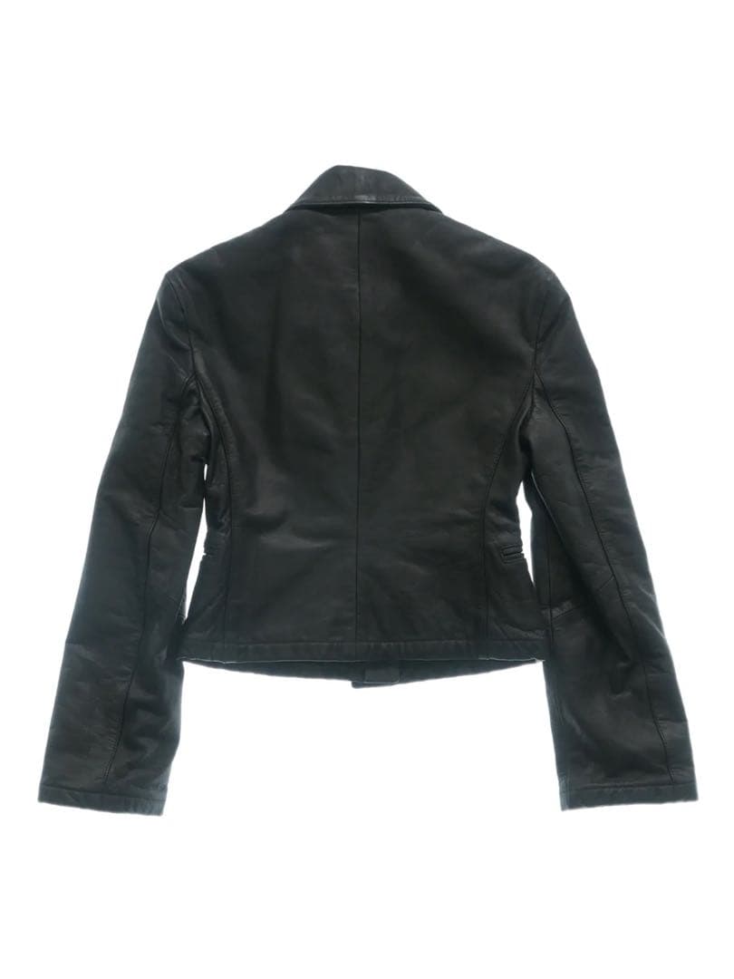 EMPORIO ARMANI ブラック レザー テーラードジャケット