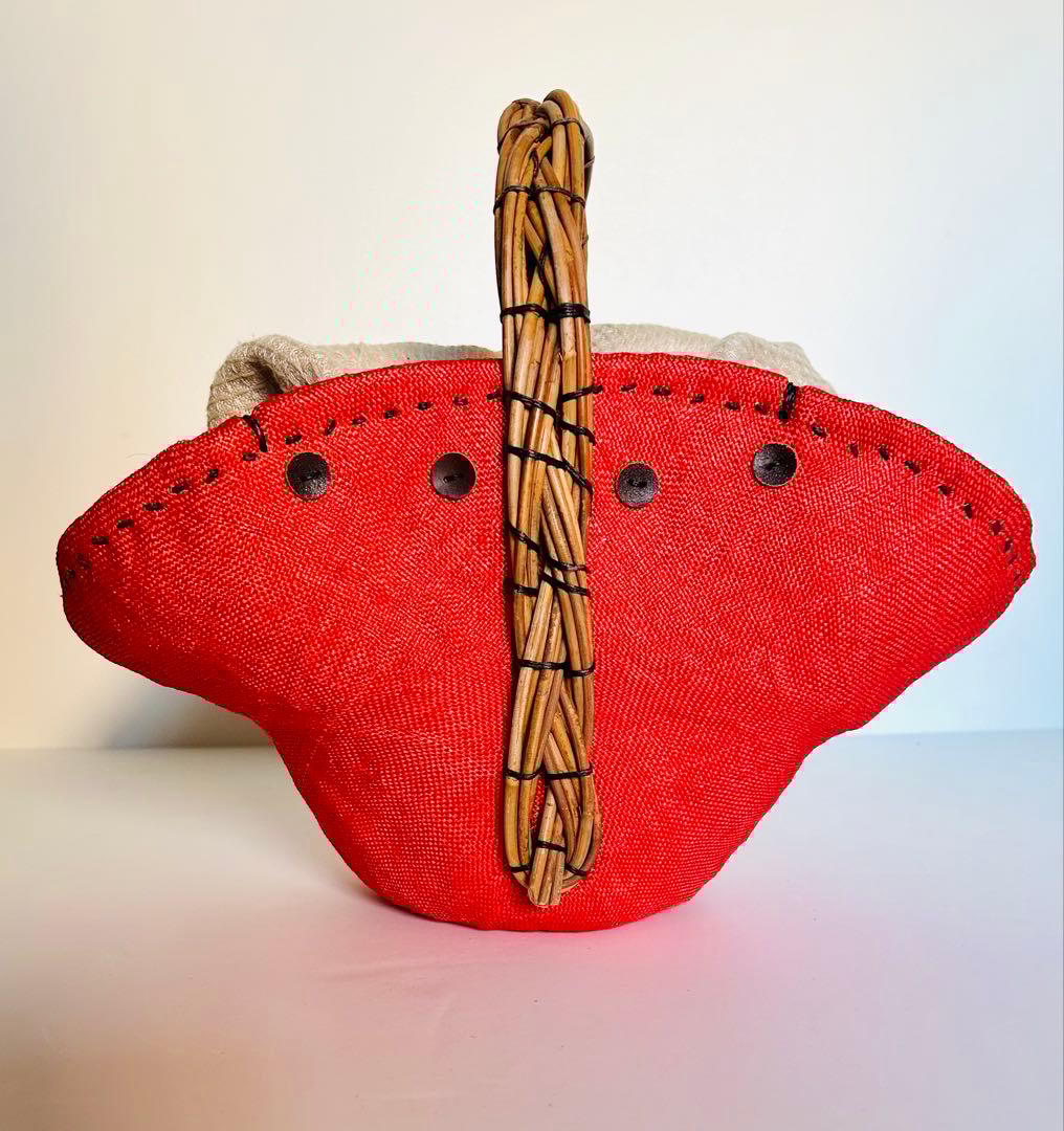 美品【エバゴスebagos】カゴバッグ赤