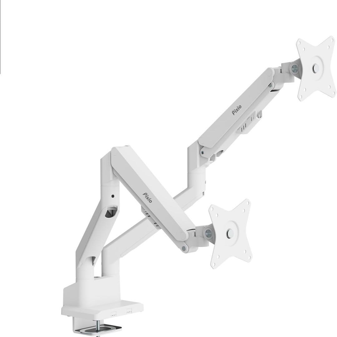 ★お値下げ検討★【Pixio】デュアルモニターアーム ホワイト PSW1DWH