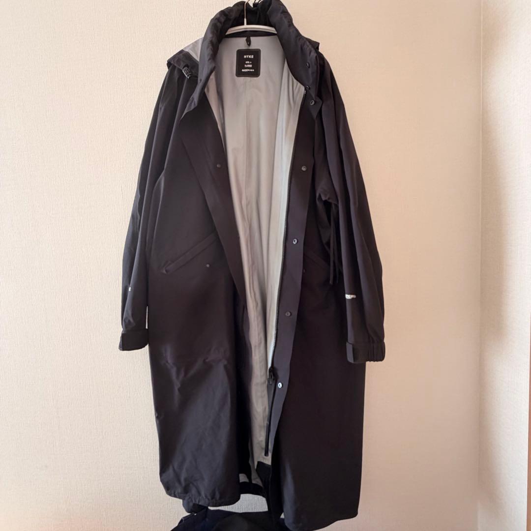 HYKE PERTEX ブラック モッズコート XL
