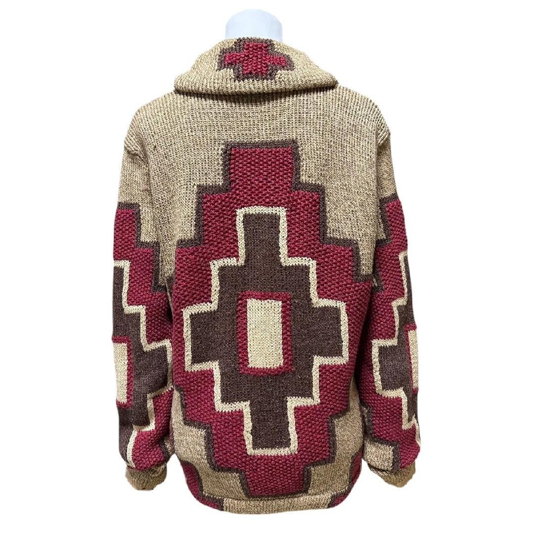 ラルフローレン　ネイティブ　ナバホ柄　コンチョボタン　ニットカーディガン　M