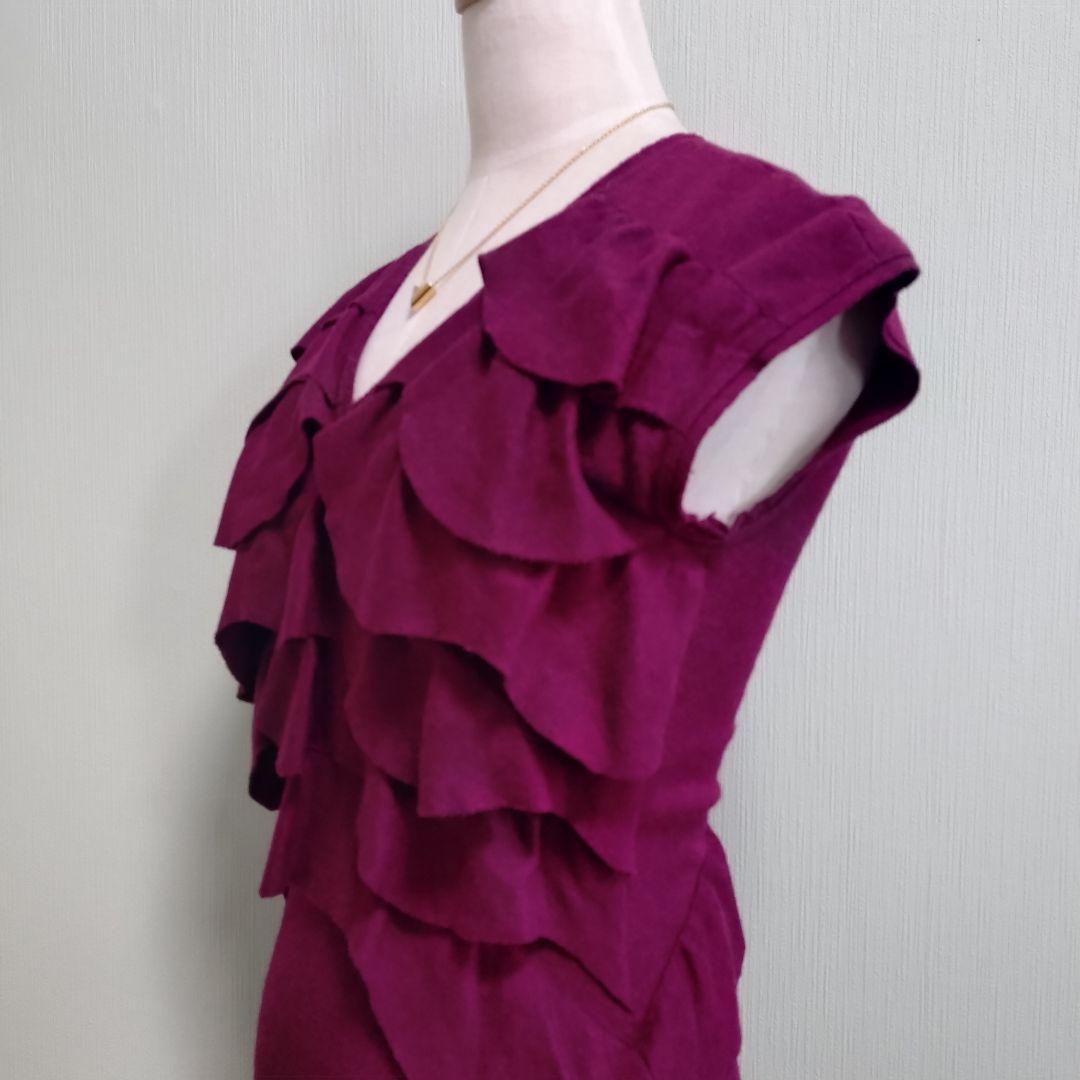 FENDI フリースウール100％ フリルワンピース