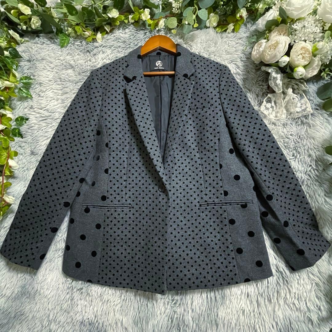 希少新品】ポールスミスドット 切替 ウールテーラードジャケット 大きいサイズ48