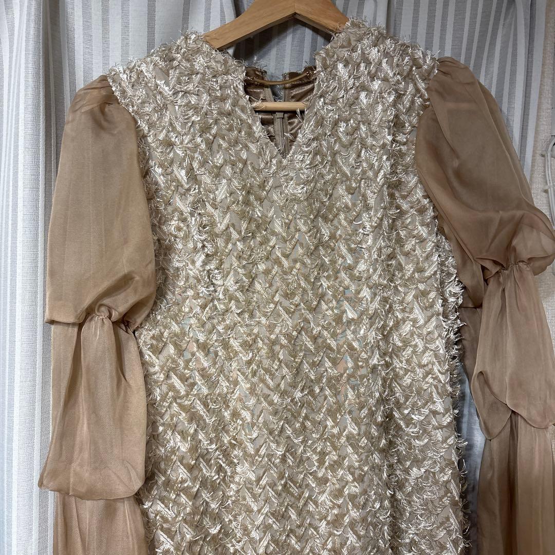 （専用）bflat デザインスリーブジャギードレス　結婚式　二次会