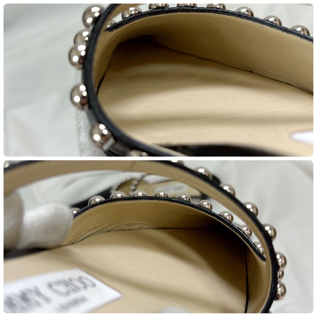 美品✨　JIMMY CHOO ジミーチュウ　ミュール　カーフ　レザー　スタッズ