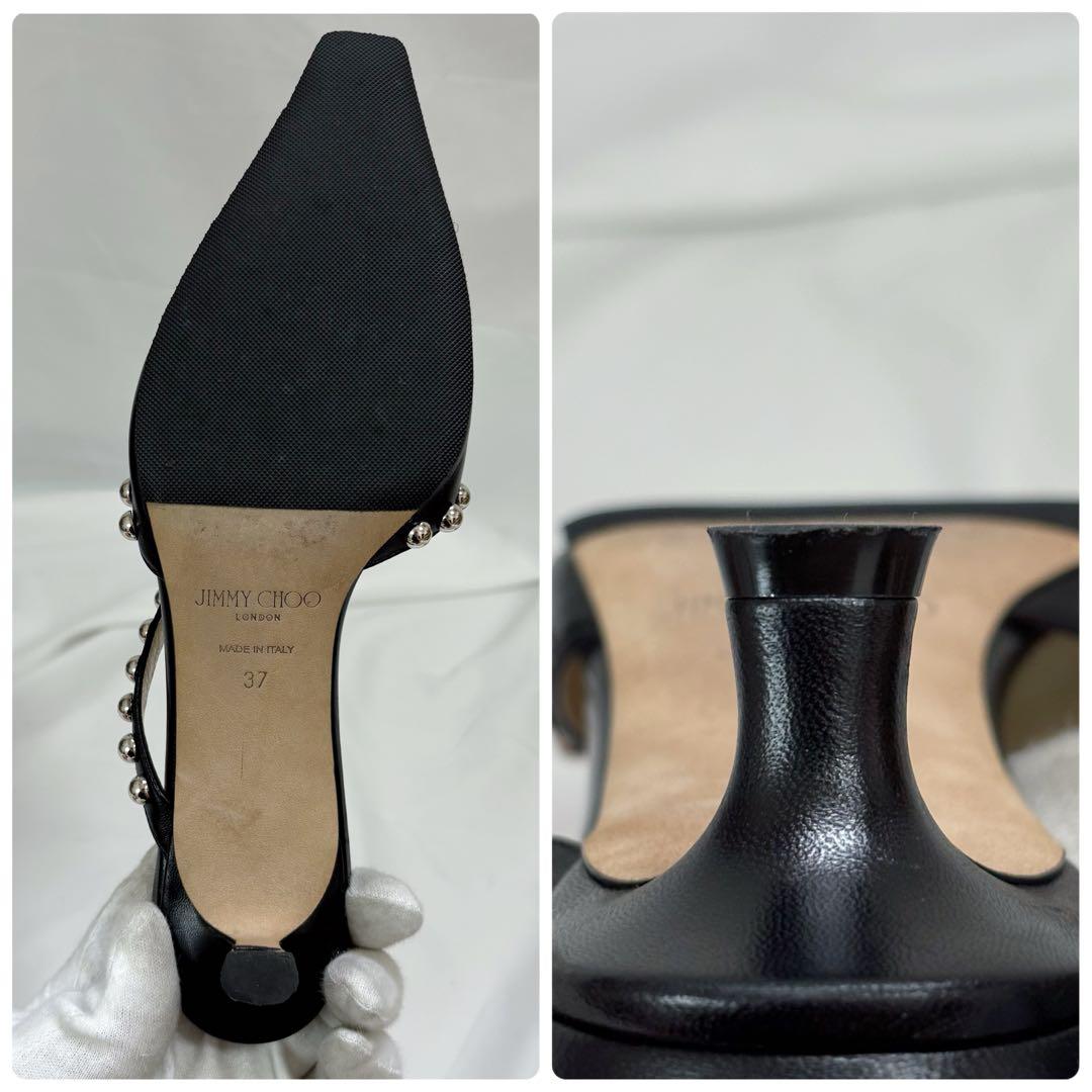 美品✨　JIMMY CHOO ジミーチュウ　ミュール　カーフ　レザー　スタッズ