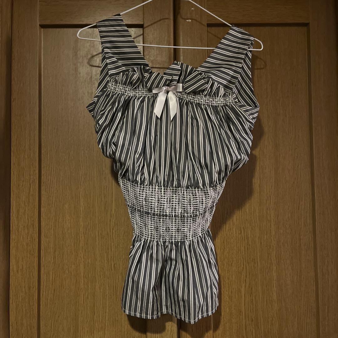 ヴィヴィアン　ストライプビスチェ リボン付き