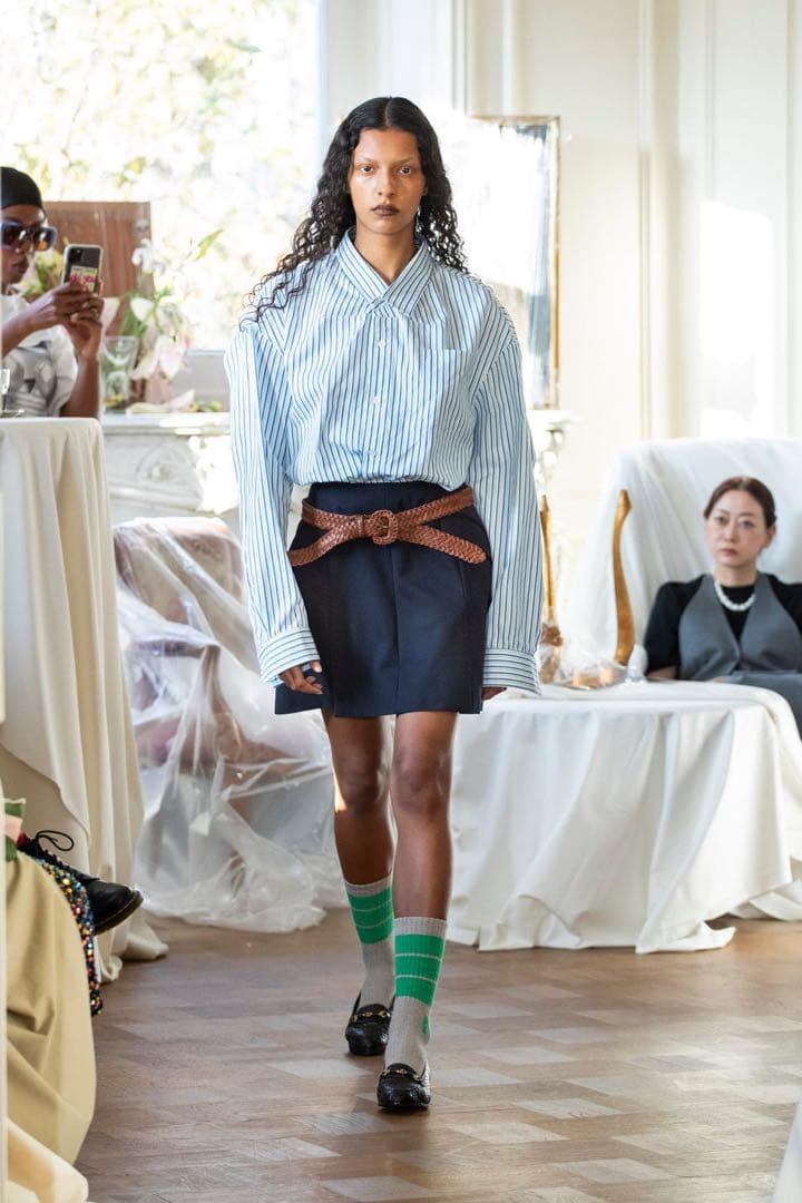 新品15万！MERYLL ROGGE 金ボタン テーラード スカート 紺 42