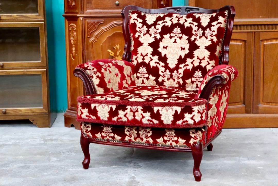 GMIH14A○イタリア製 金華山織 アームチェア 椅子 1人掛けソファ シング