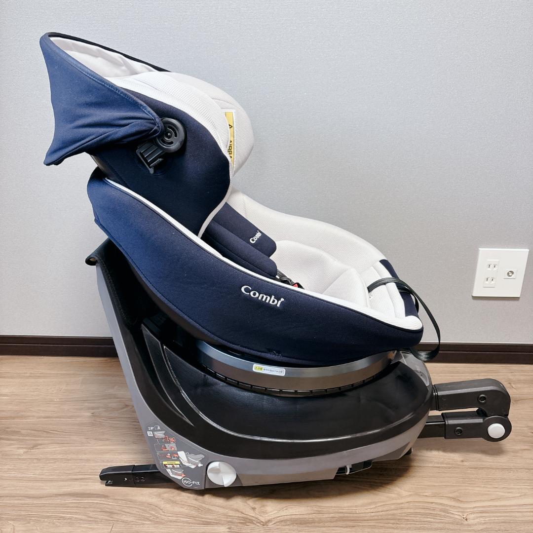 【極美品】Combi クルムーヴスマート ライト ISOFIX ネイビー 回転式