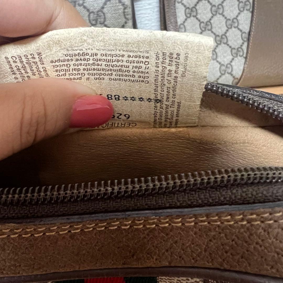 オールドグッチGUCCI ヴィンテージ　GGキャンバスクラッチバッグ　ファスナー