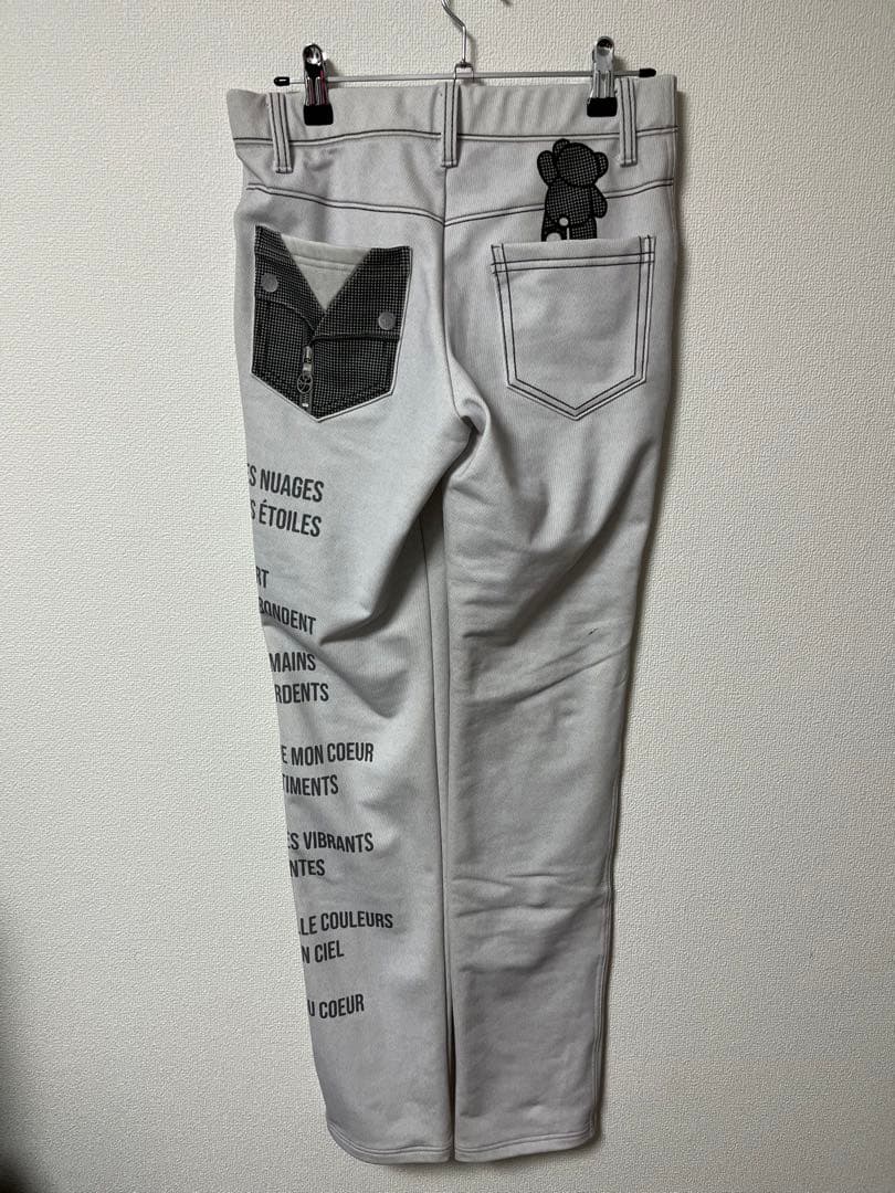 castelbajac デニム風ストレッチパンツ　クマ　S