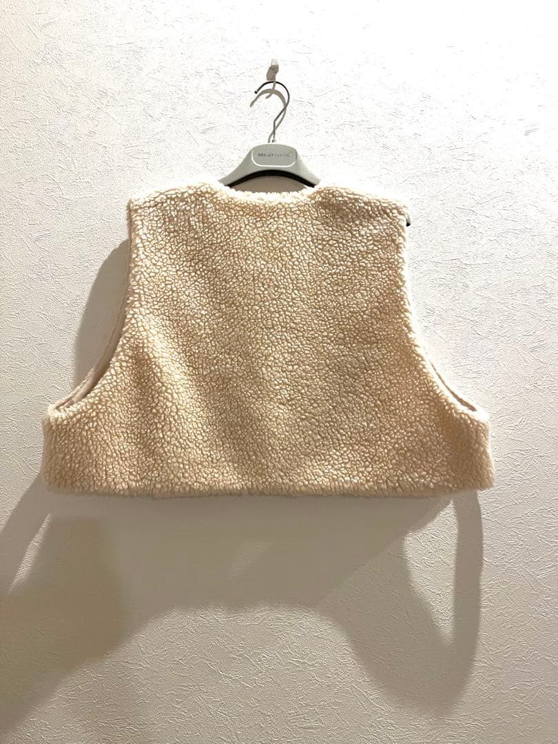 SACRA プードルファーショートベスト　ジレ　ボアベスト　美品　白