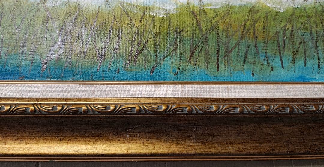 【送料込】F30号 大型 油彩額縁＆油彩画‹キャンバス›セット