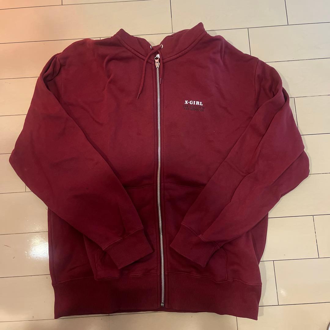 X-GIRL バーガンディ パーカー M
