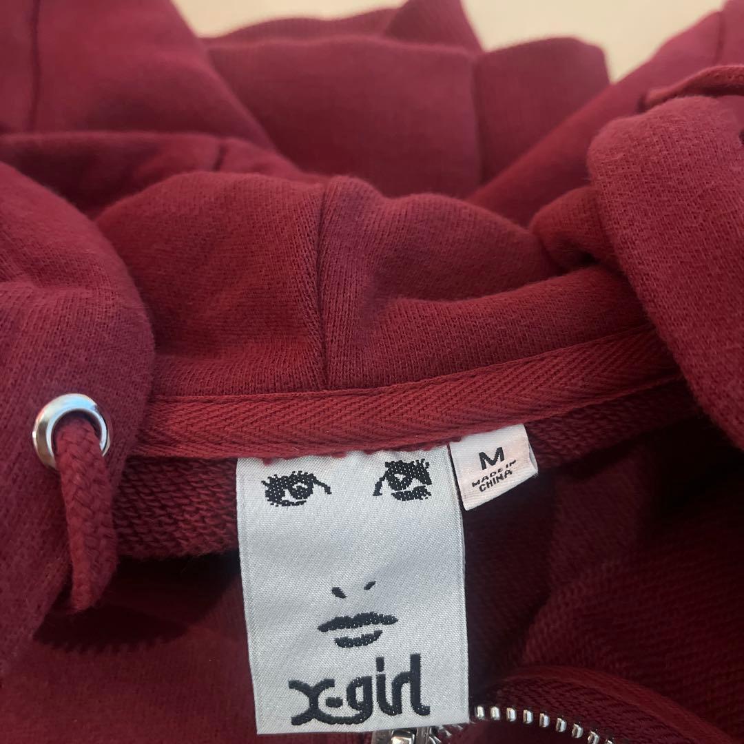 X-GIRL バーガンディ パーカー M