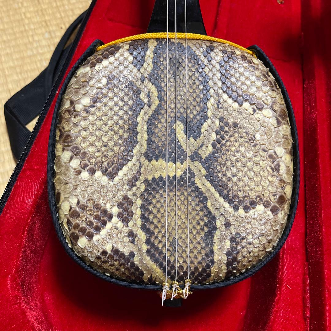 蛇皮沖縄三線　ハードケース付き