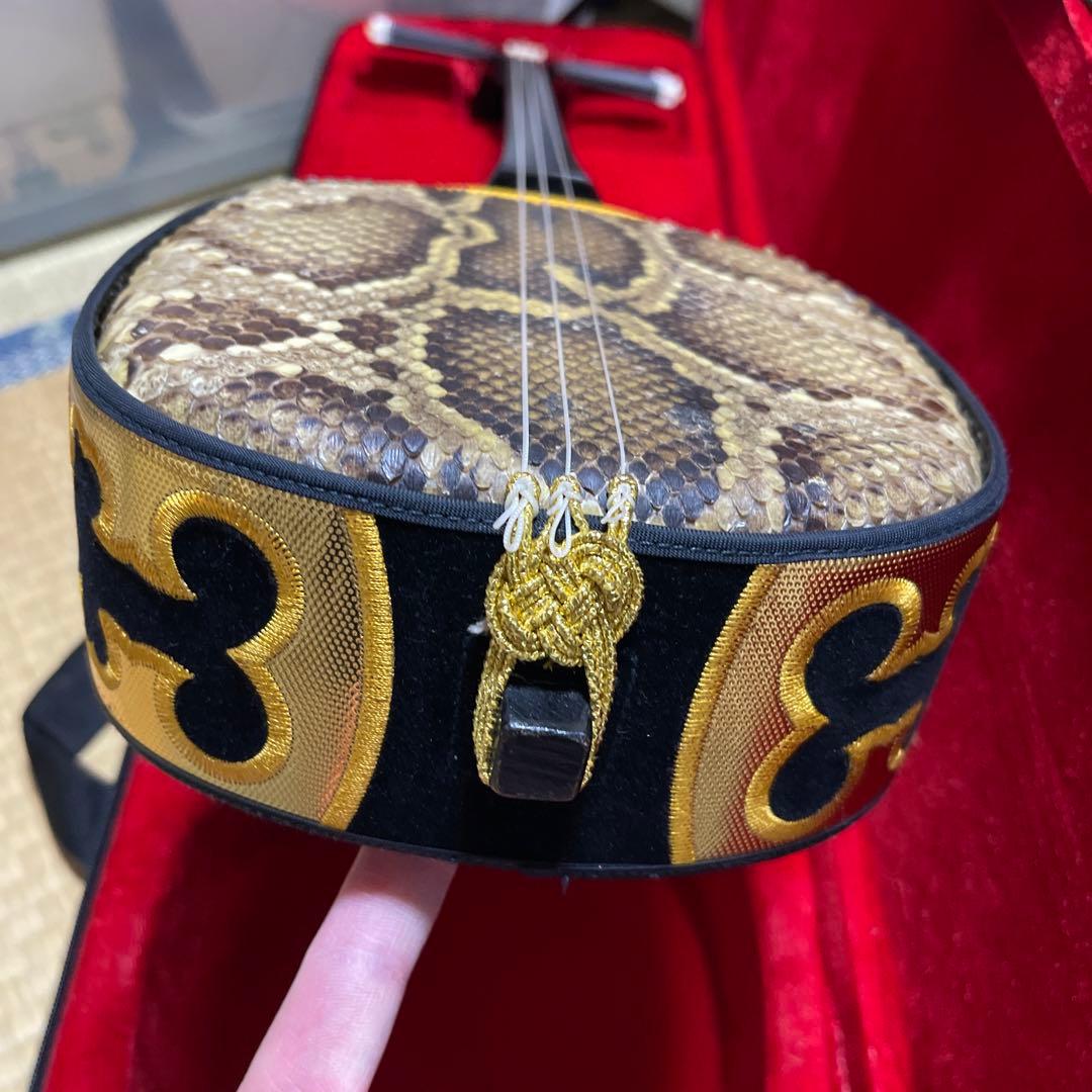 蛇皮沖縄三線　ハードケース付き