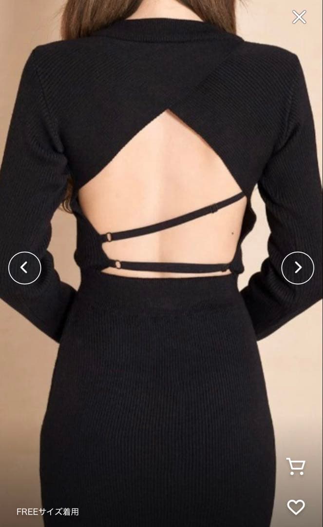 Darich バックオープンベルトニットワンピース 無地 秋、冬 ダーリッチ