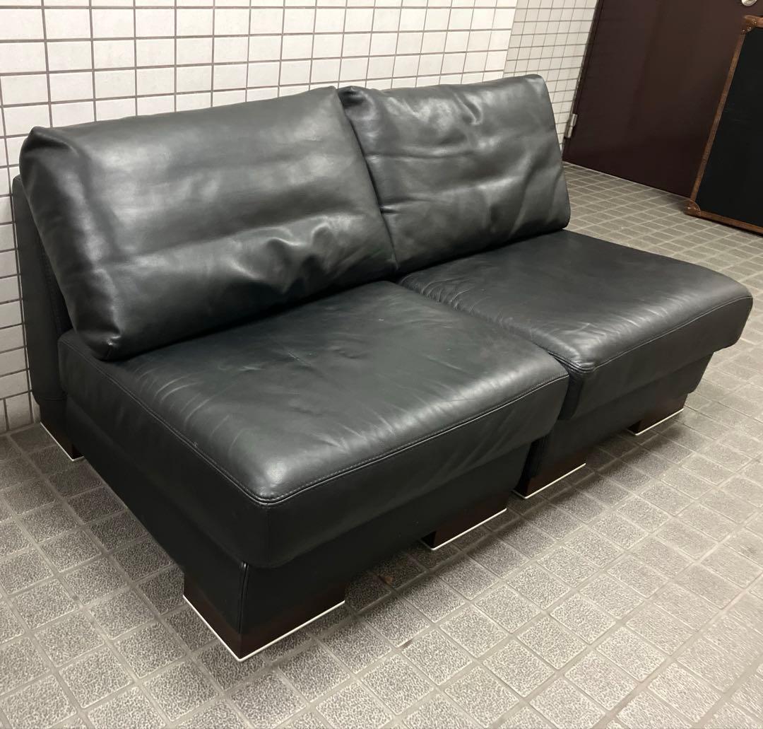 INCANTO DIVANIインカントIDC大塚家具 総革ユニット2人掛けソファ