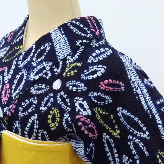 Y3388◆有松鳴海絞り 綿 高級浴衣 洗える夏着物