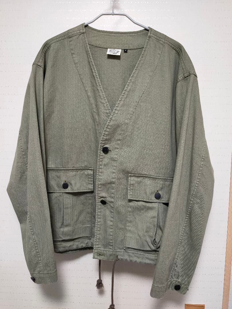 【orSlow / オアスロウ】Vネック ヘリンボーン ツイルジャケット