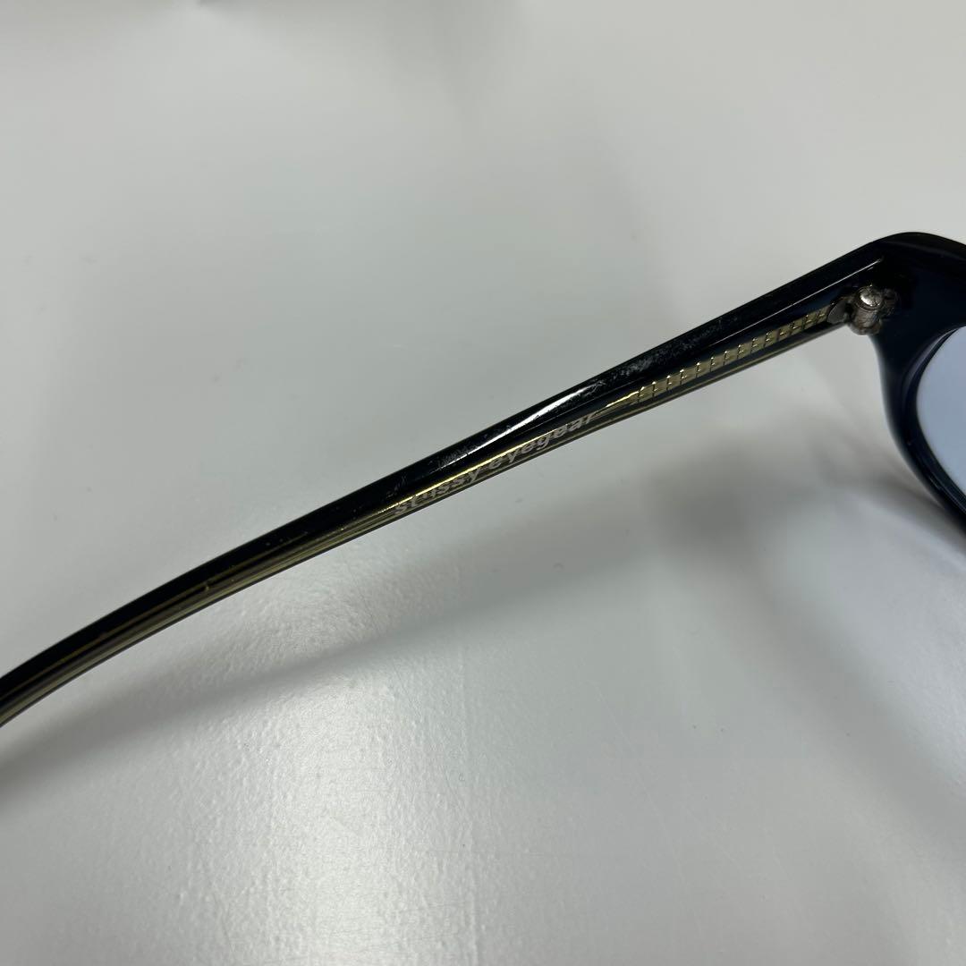 90s Stussy Michael スクエアサングラス ブラック 青レンズ