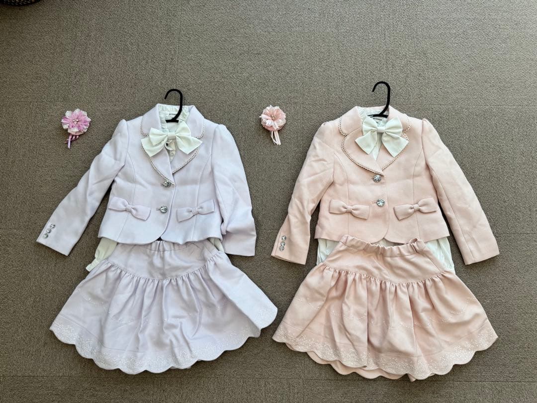 【売り切り】アリサナスーツ 130 2着セット 卒園式 入学式 ピンク&ラベンダ