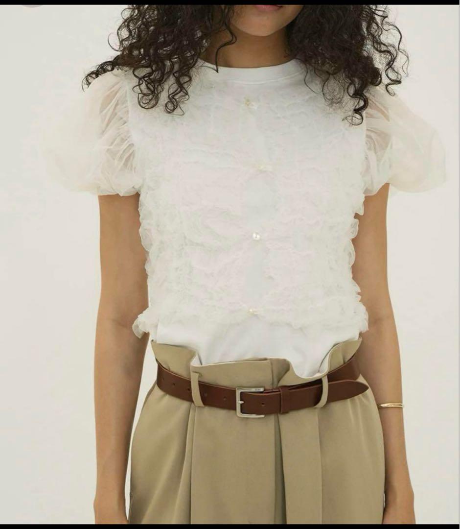 トップス clane TULLE VEST LAYERED TOPS