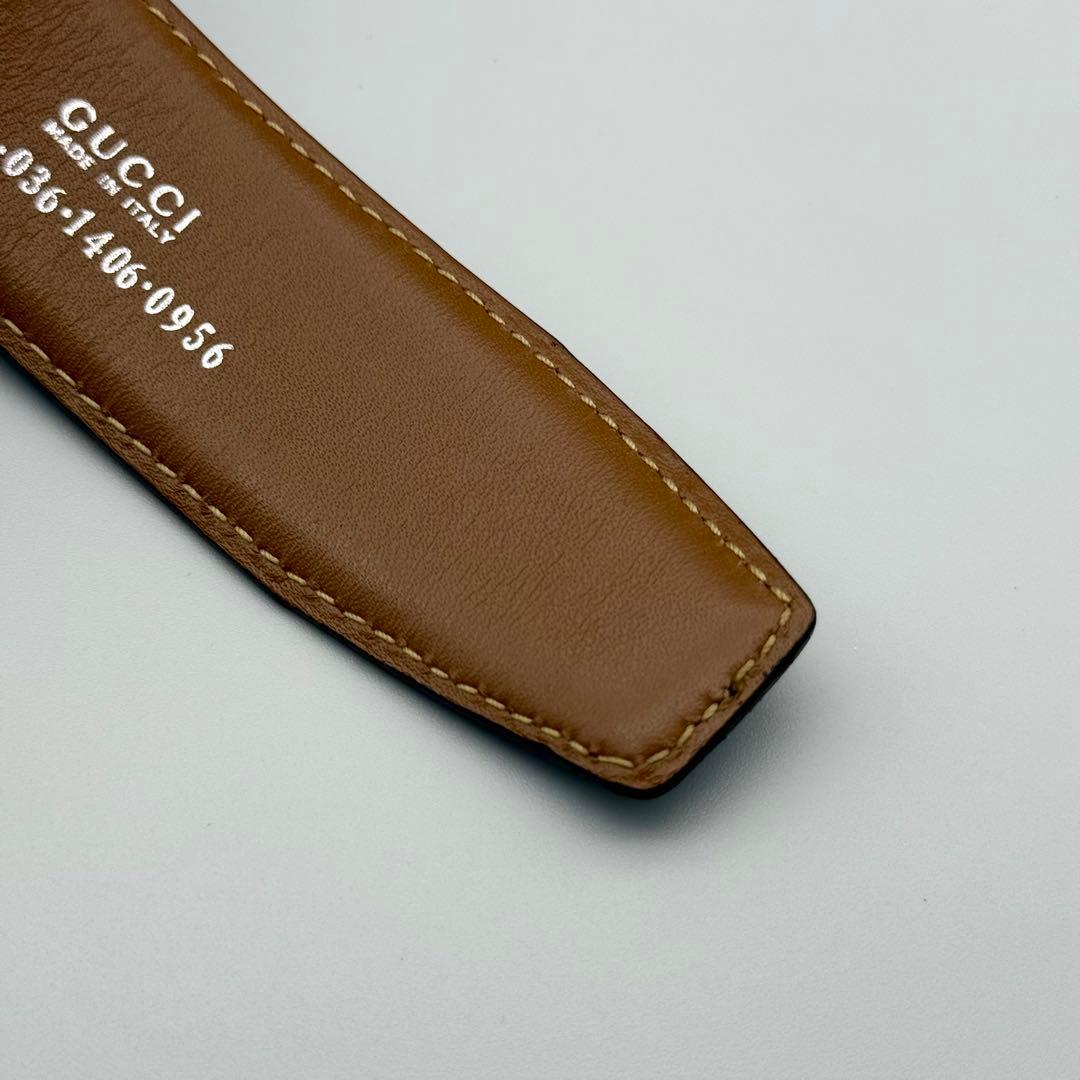 ✨美品✨GUCCI ベルト Gバックル シルバー金具 純正ベルト レザー