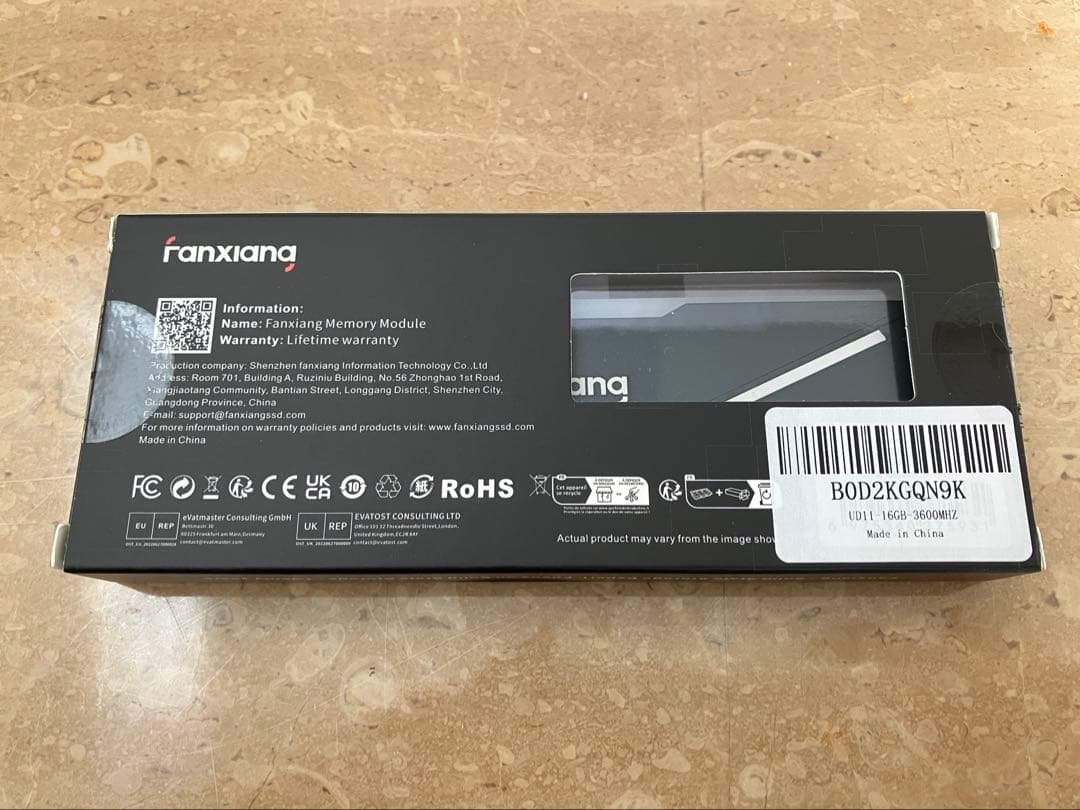 【新品】Fanxiang DDR4 16GBx1枚 3600Mhz