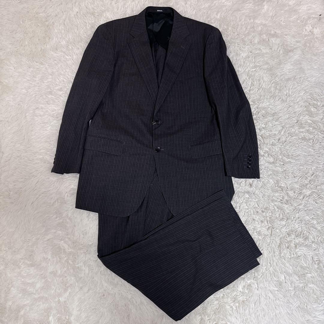 新品タグ付き 大きいサイズ REGAL リーガル ストライプ グレー E10