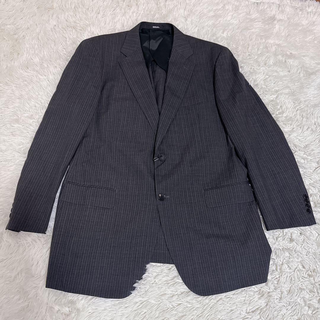 新品タグ付き 大きいサイズ REGAL リーガル ストライプ グレー E10