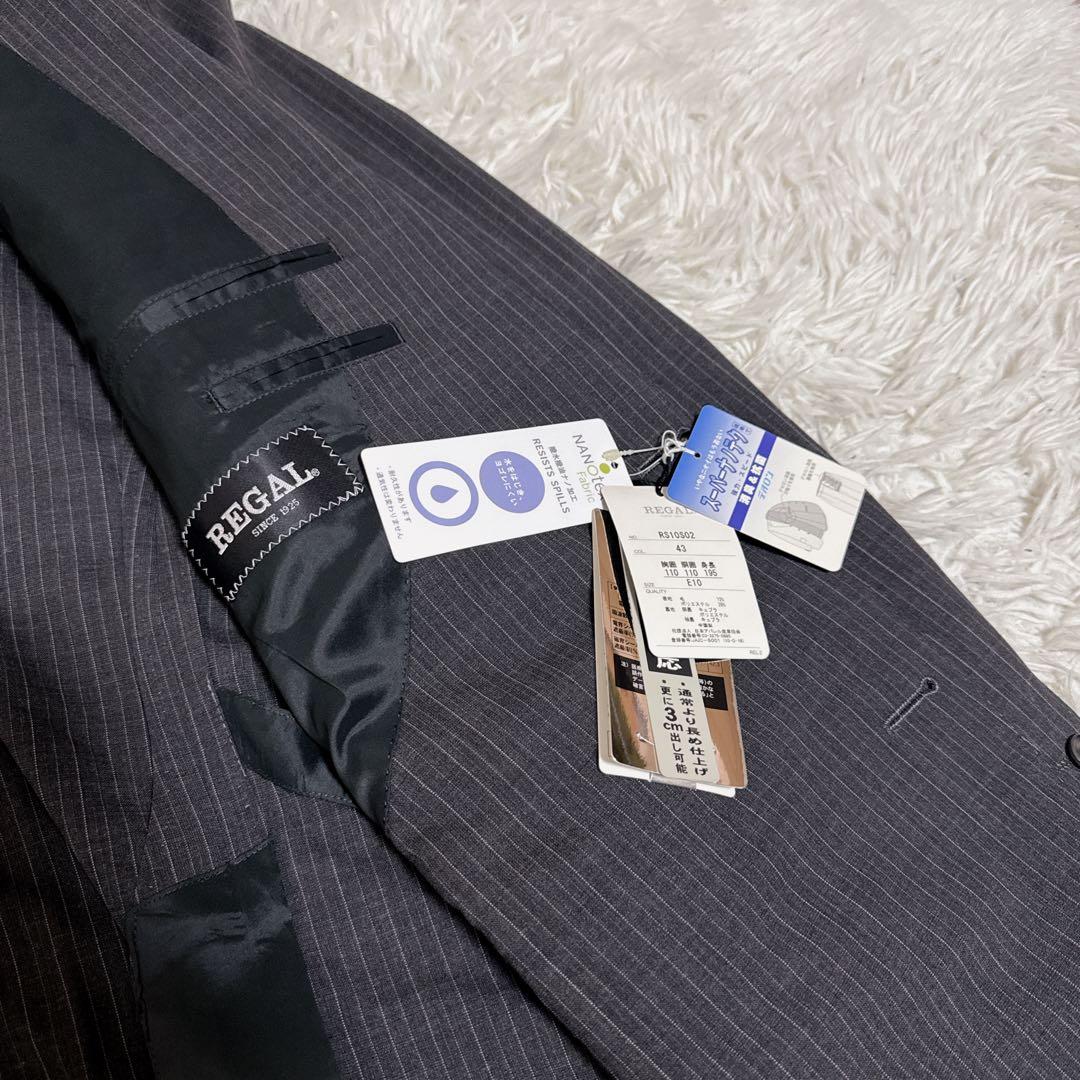 新品タグ付き 大きいサイズ REGAL リーガル ストライプ グレー E10