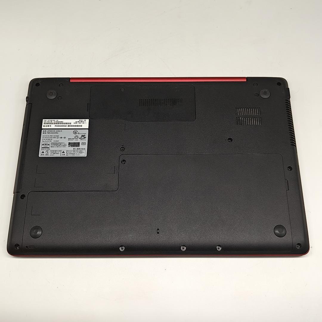 【富士通】AH53 高性能i7 SSD256GB 16GB レッド ノートPC