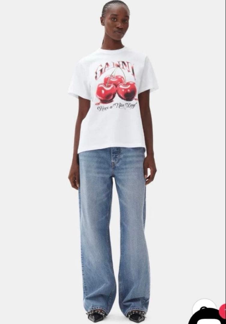 新品タグ付き♡GANNI♡チェリー♡Tシャツ♡Mサイズ
