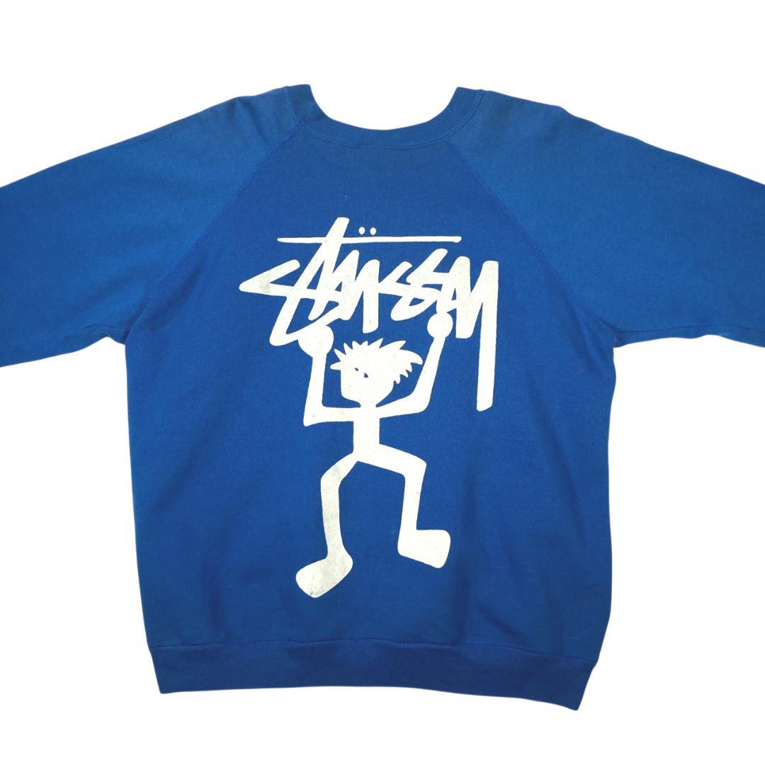 ステューシー シャドーマン スウェット USA製 90s 古着 L ブルー
