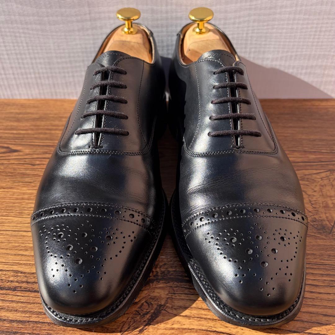 チーニー ロイドフットウェア別注 ストレートチップ UK7 黒 内羽根 革靴