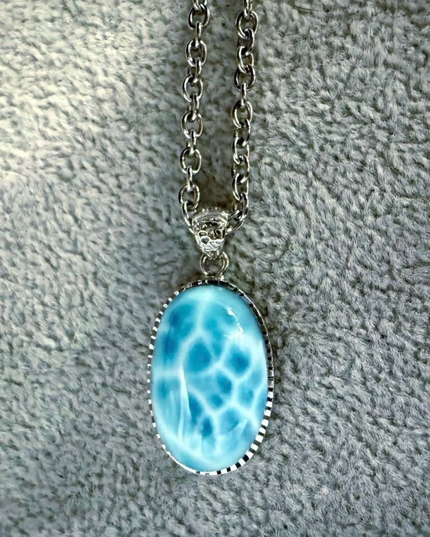 ※おもいで　【高品質•希少】ラリマーペンダントネックレスとブレスレットペア