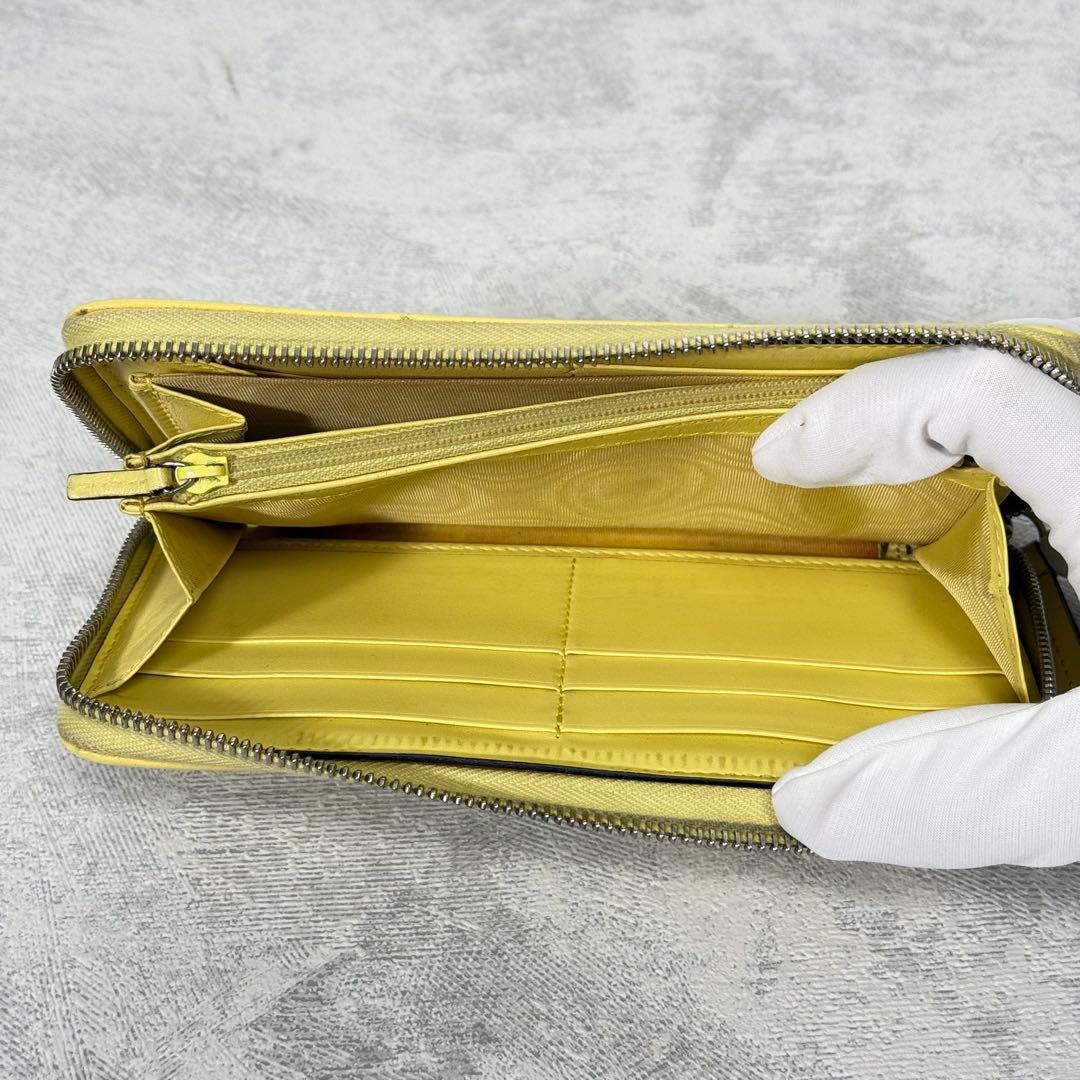 GUCCI GGマーモント キルティング ラウンドジップ 長財布 イエロー 8