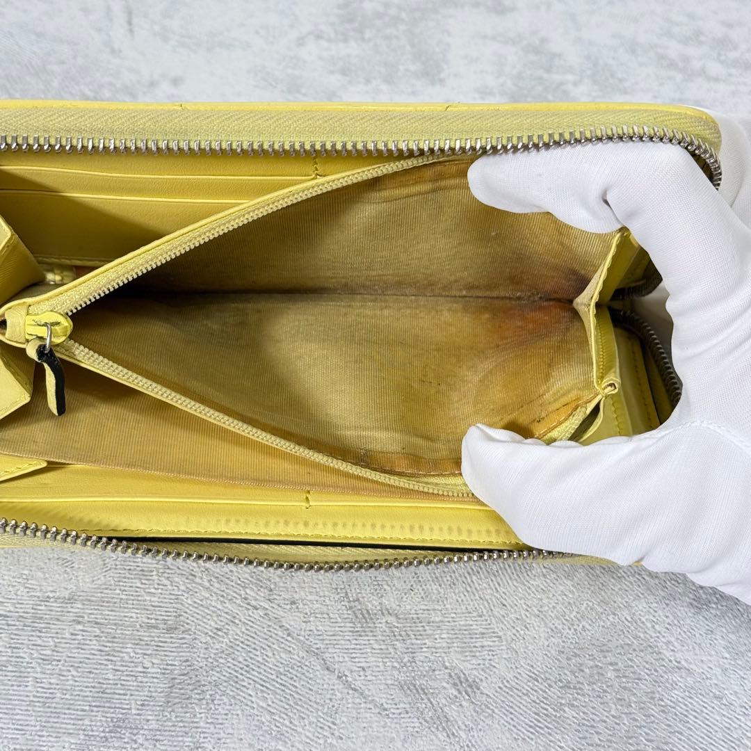 GUCCI GGマーモント キルティング ラウンドジップ 長財布 イエロー 8